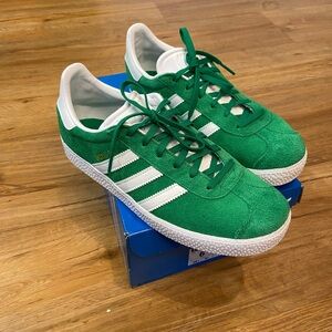 Adidas Gazelle Green and White Unisex Sneakers
